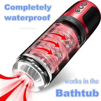 Автоматично Смучене Въртящи Напълно водоустойчив Потопяема мастурбатор за фелацио техника на водна баня Секс-играчки за възрастни, за мъже, Мъжки Мастурбатор