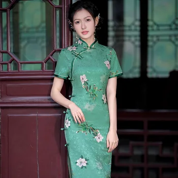 Yourqipao 2023 Лятото е Класическото Ципао, двуслойни супериорна Чонсам, Ретро Китайски дамски дрехи, вечерна рокля за млади момичета