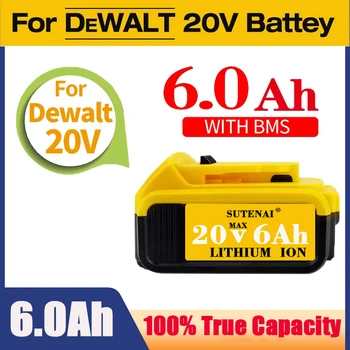 2023 Актуализация DCB200 20V 6000mAh Батерия, зарядно устройство За Dewalt 18V DCB184 DCB200 DCB182 DCB180 DCB181 DCB182 DCB201 Батерия за инструменти