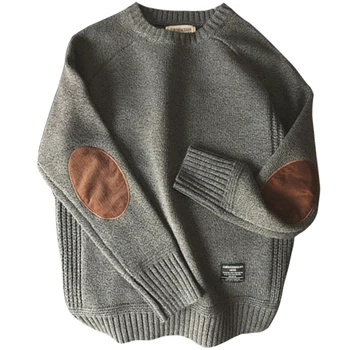 Нов Мъжки Пуловер, пуловер с модерен ивици, Вязаный пуловер, мъжки градинска облекло в стил Харадзюку, Ежедневни Пуловер с кръгло деколте, мъжки-големи Размери