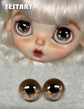 YESTARY BJD Кукла 14 мм Очи За Играчки Blythe Аксесоари За Кукли, Блестящ Магнитен Лепило Очни Чипове За Blythe Bjd Играчки Подарък