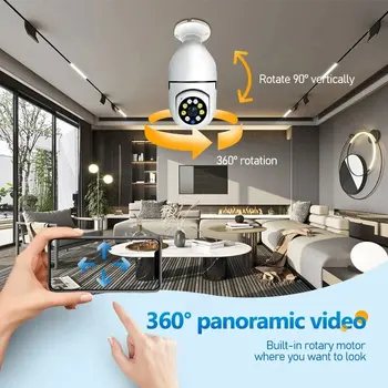 Безжична камера за дистанционно наблюдение WiFi камера за нощно виждане за наблюдение на безопасността на закрито и открито, домашна камера с висока разделителна способност