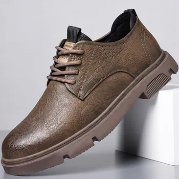 Ежедневни Обувки За Мъже, Нова Тенденция, Работни Модела обувки в Британския Стил Дантела, Дишаща Мъжки Ежедневни обувки с мека Подметка, Zapatos Hombre