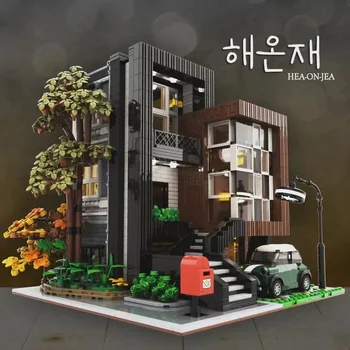Гореща Разпродажба Креативна Експертна Модел Street View Строителни Блокове Haeunjae Korea Модерна Вила, направи си САМ Играчка За Дете на Коледен Подарък MOC-107015