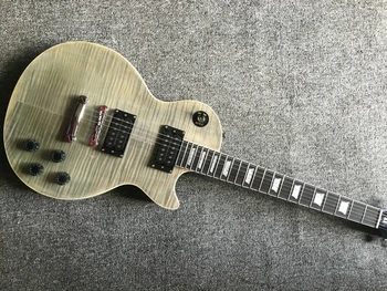 LP Електрическа китара Модел на Класическа транспортна черен Цвят на бели корици фиксиран мост Безплатна доставка