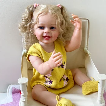55 см., мека силиконова кукла Reborn за новородени момичета, Yannick, на Пипане, идеални подаръци за деца, играчки за баня, Водоустойчив