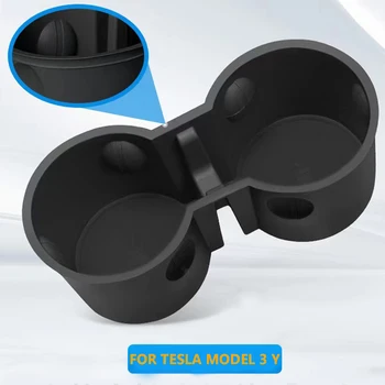 Черно/сиво поставка за Чаши на централната конзола, части за Tesla Model 3 Y 2021, Силикон вътрешен слот, Ограничител за напитки, аксесоари за автомобили