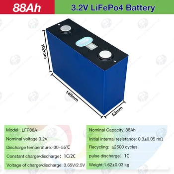 Нов 88Ah Lifepo4 Акумулаторна Батерия 90Ah За Слънчева Фотоволтаична Система електрически автомобил Начало На 12 В 24 В 48 Инверторен Изход
