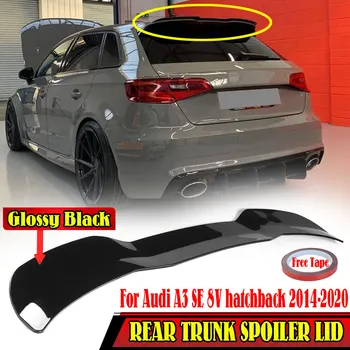 Удължител заден спойлер от черен/карбон за Audi A3 SE 8V хетчбек 2014-2020, заден спойлер на багажника, както устна, крило на багажника