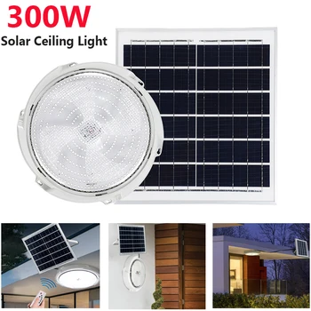 300 Watt led слънчев тавана лампа, окачена лампа, външна лампа за слънчева енергия в помещението с дистанционно управление, пиколо, лампа за декор градина