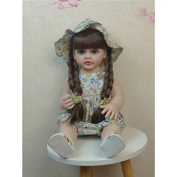Кукли Реборн 55 см, напълно силикон, реалистични, за новородени момичета, кукли принцеси За момичета подарък за рождения си Ден