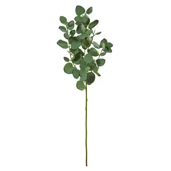 Изкуствено растение с браншовите евкалипт (комплект от 6 броя), зелен