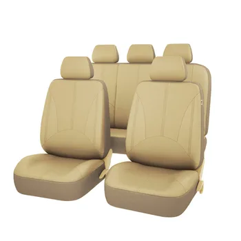 Комплект калъфи за автомобилни седалки от изкуствена кожа, водоустойчив, черен, пълен калъф за автомобилни седалки, защита за автомобилни седалки, Универсални съвместими аксесоари за интериора