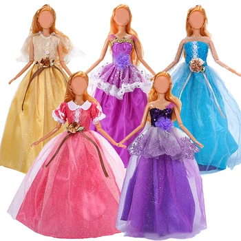 30-см стоп-моушън облекло, рокля на принцеса с влак, Сватбената рокля на Булката за куклено аксесоари, играчки, декорации за дома