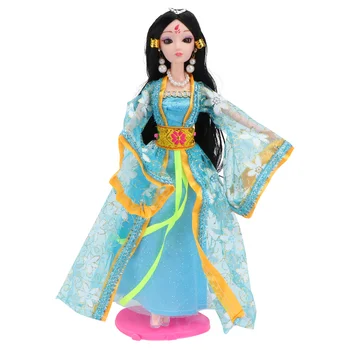 Кукли в китайски стил, пластмасови забавни играчки за момичета, Играчки в Китайски стил за малки момичета с цветни камъни