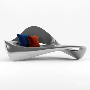 Лесен луксозен минималистичен извит диван от фибростъкло специална форма, скандинавски дизайнерски диван-стол за почивка