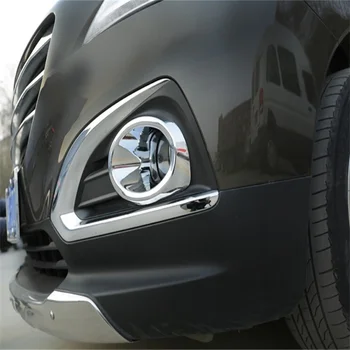 Подходящ за Peugeot 3008 2013 2104 2015 ABS Хромирана предна противотуманная светлината на прожекторите, покритие на капака лампи, Аксесоари за полагане на автомобили 2 бр./компл.