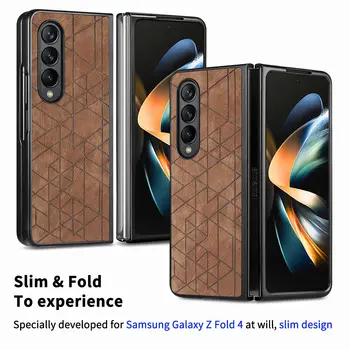 за samsung fold 5 най-Добрата Защита е Тънък Модерен Кожен Калъф за Samsung Galaxy Z Fold 5 Fold5 5G Zfold5 Сгъваема Чанта За мобилен телефон