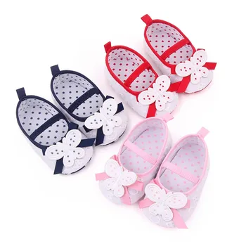 Обувки За новородени деца, сандали за малки момчета и момичета, меки детски маратонки с хубав дизайн на пеперуда, ежедневни обувки за първите проходилката с принтом полка точки