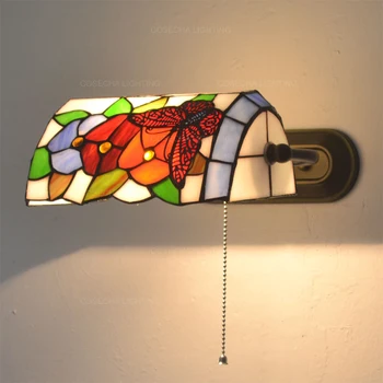 Цветна Стъклена Лампа, С Монтиран На Стената Лампа Bohemia Bed Wall Light Декоративни Стенни Аплици Огледален Лампа Nordic Home Light В Хола Фоайе