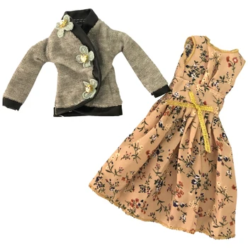 NK, 1 комплект, костюм на принцеса 30 см, ежедневни облекла, сива тениска + модни пола за Барби кукли, играчки за деца, аксесоари