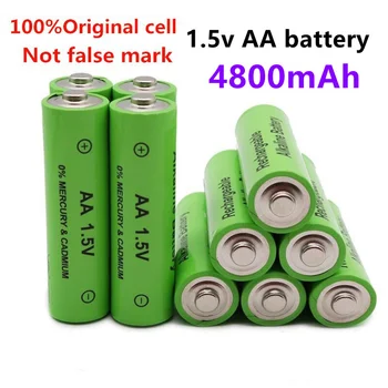 1,5 В Нова акумулаторна батерия тип АА 4800 mah 1,5 В Нова Алкална батерия Led лампа Играчки MP3 + Безплатна доставка