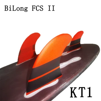 BiLong FCS II KT1/Side Twin + Стабилизатор От фибростъкло Performance CoreTri Комплект Перки За дъски за сърф, 3 бр. Комплект Перки За сърфиране