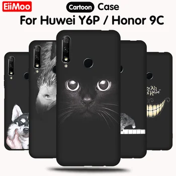 Калъф За телефон EiiMoo За Huawei Y6P Case 2020 Г., Нов Дизайн, Силиконова Мультяшная делото от TPU За Huawei Y7P/Honor-9C, Носене на Корпуса