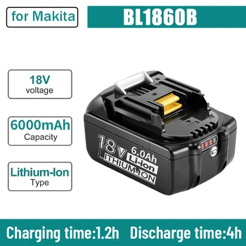 Местни доставка За Makita 18V Акумулаторна батерия 6000mAh Батерия за Лаптопи с led литиево-йонна батерия Заместител на LXT BL1860B BL1860 BL1830