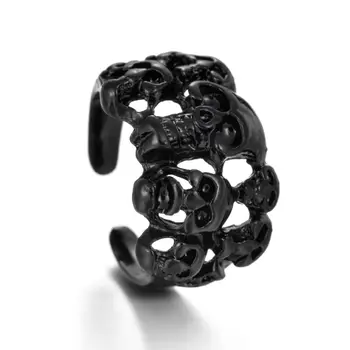 Нови модни панковские Кухи Черни готически пръстен с череп за мъже и жени, Винтажное Преувеличени за да Създадете пръстен на пръста си, за подарък, за партита, бижута