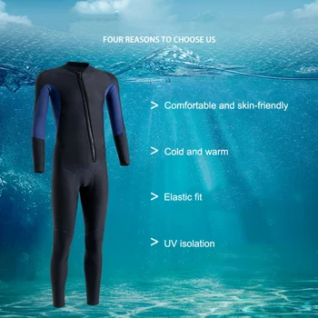 Неопреновый костюм за сърф, водоустойчив Унисекс облекло с цип, Еластично Водна екипировка срещу надраскване