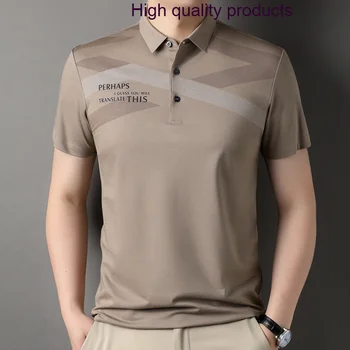 Летни Мъжки ризи поло с писмото принтом, висококачествени мъжки ризи за голф с къс ръкав, Луксозни бизнес ежедневни мъжки тениски 4XL
