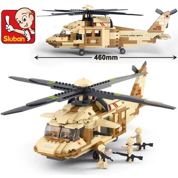 439 бр., Военен модел хеликоптер UH-60L Black Eagle, комплекти строителни блокове, dr. по заетостта, тухли, забавни играчки за деца