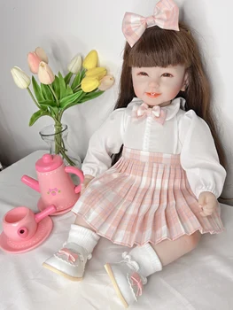 Облекло за кукли Реборн Имитира детски рокли за ескорт момичета Пола Принцеса