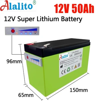 Батерия 12V 50Ah 18650 super lithium battery pack, подходящи за слънчева енергия и показване на зареждане на батерията электромобиля