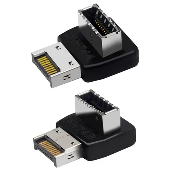 USB 3.1 преобразувател тип E на 90 градуса, предни конектор тип C, долно оттичане конвертор заглавието тип E за дънната платка на КОМПЮТЪР