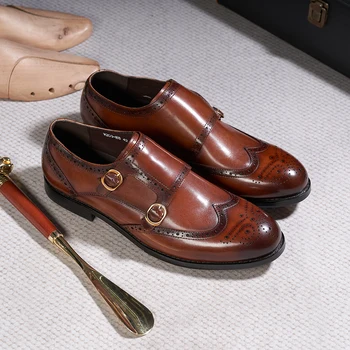 Класически мъжки модел обувки с перфорации тип 