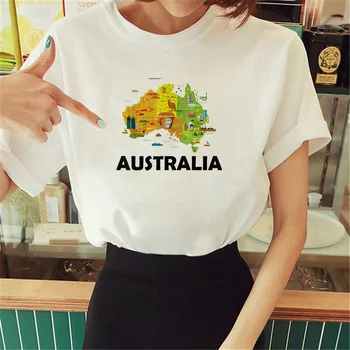 Тениска с Австралия, дамски топ с удоволствие комиксами Y2K, дамски дрехи в стил аниме харадзюку