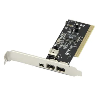 4 Порта Firewire IEEE 1394 4/6 Pin PCI Адаптер контролер за твърд диск с MP3 PDA