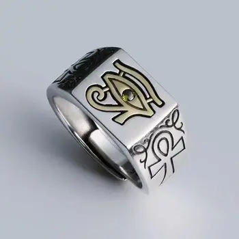 Мъжки пръстен в европейския и американския стил ретро Eye of Horus пръстен дамска мода