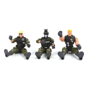 6 Полицаи Мъже-войници с модела, детски игрални фигурки, играчки за подарък