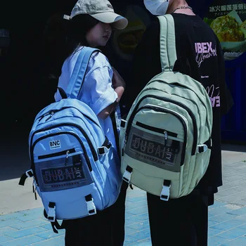 2023 Нов дамски Найлонов раница за момичета, училищната чанта в стил чистота, ученическа раница с голям капацитет, Дамски Mochila
