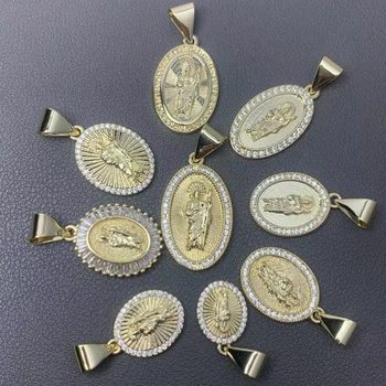 Реколта религиозни окачване на Св. Юда Исус За бижута, колие с микро-вложка от Цирконий, медальони, аксесоари жени