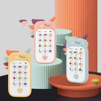 Детски Телефон Играчка Музикален Звук Телефон Играчки за Сън с имитация на Прорезывателя Телефон Детски Играчки за ранно развитие на Подаръци за децата