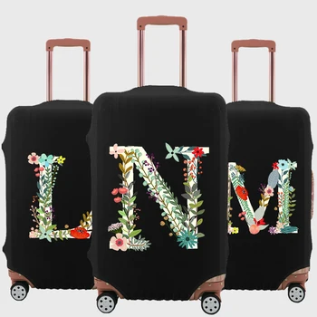 Калъф за багаж с 26 писмото цветисти принтом, една чанта за ръчен багаж за пътуване, защитен калъф за 18-32 инча, аксесоари за пътуване