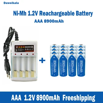 Продажбите на едро никел-водородни батерии AAA 1.2 V, микрофони, KTV голям капацитет 8900 ма и играчки на батерии + зарядно устройство