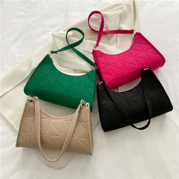 Чанта за подмишниците от чувствах плат 2023, Новият, модерен дизайн, Лесна чанта-прашка на рамото за женските чанти