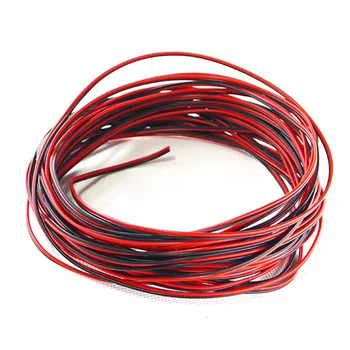 Траен 10 М 22AWG Луженая мед, електрически кабел от PVC, тел, 2-пинов червено-черен кабел за домашна led осветление