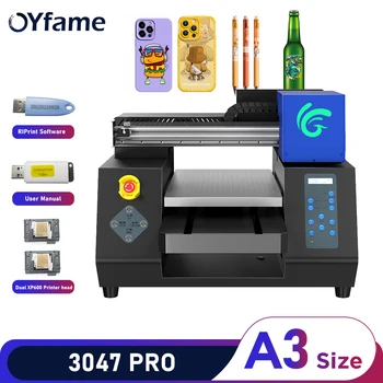 UV принтер OYfame A3 Планшетная автоматична UV-печатна машина A3 с UV принтер XP600 за корпуса на телефона, стъкло, акрил, метал, UV-печат