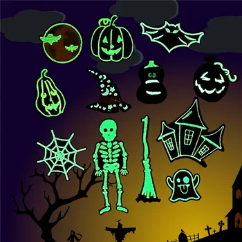 Сребриста кукла на Ужасите 3 М, Призрак, Halloween, Популярен бродирани логото, Аксесоари за облекло, тъкани етикети, ленти, чанта за ютия